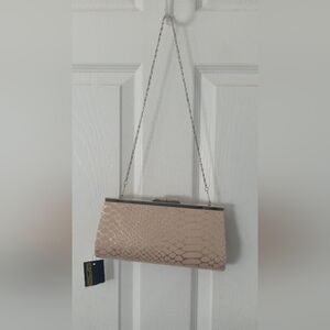 Chic Beige Clutch with Chain Strap